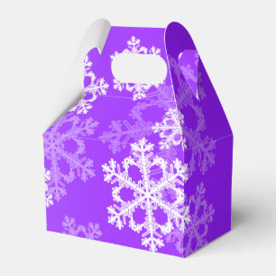 Caja Para Regalos Estiloso Purple Snowflakes Patrón de Navidades mod
