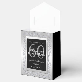Caja Para Regalos Estilosos diamantes plateados 60 años Boda