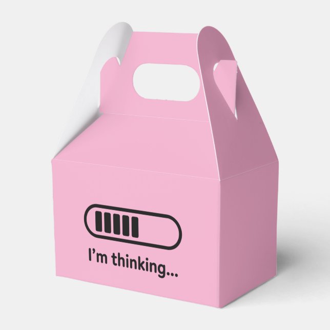 Caja Para Regalos Estoy Pensando... Barra de Progreso Rosa Minimalis (Front Side)