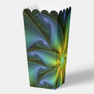 Caja Para Regalos Estrella abstracta, brillante arte azul verde dora