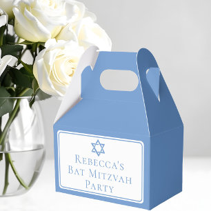 Caja Para Regalos Estrella azul clara de David en Mitzvah Fiesta