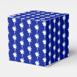 Caja Para Regalos Estrella blanca de nieve patrón cobalto azul