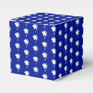 Caja Para Regalos Estrella blanca de nieve patrón cobalto azul
