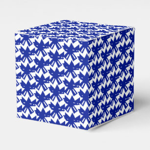 Caja Para Regalos Estrella blanca de nieve patrón cobalto azul