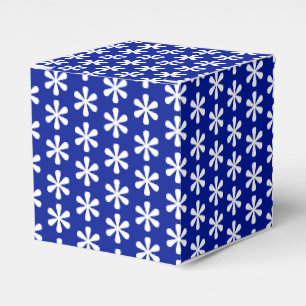 Caja Para Regalos Estrella blanca de nieve patrón cobalto azul