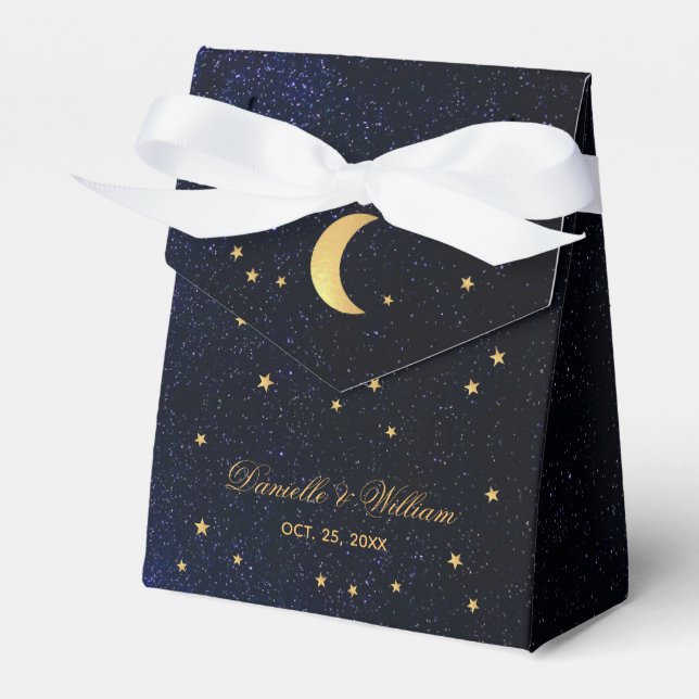 Caja Para Regalos Estrella Celeste de Boda Noche Estrellada Cielo Az (Front Side)