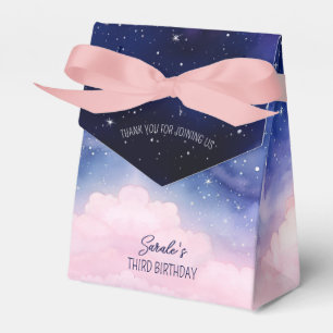 Caja Para Regalos Estrella de guiño rosado y acuarela de la pequeña