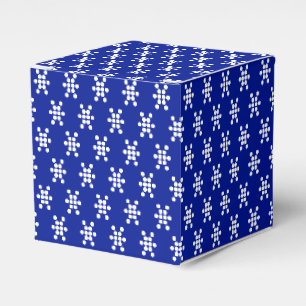 Caja Para Regalos Estrella de nieve blanca puntos patrón regalo azul