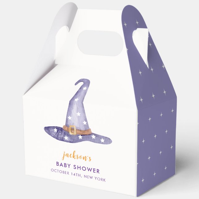 Caja Para Regalos Estrella de Rusitc Pequeño Gorra de Brujas Baby Sh (Anverso)