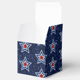 Caja Para Regalos Estrella Roja, Blanca, Azul Brillante 4 de Julio