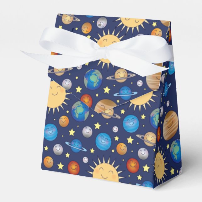 Caja Para Regalos Estrellas de Baby Shower Galaxy Universe en el esp (Front Side)