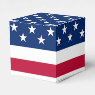Caja Para Regalos Estrellas De Bandera Estadounidenses Y Bandas Patr