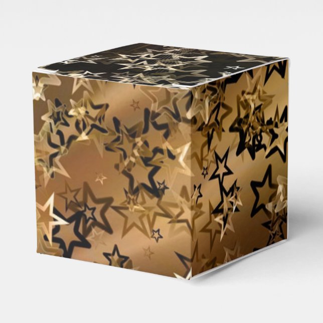 Caja Para Regalos Estrellas de Oro (Costado Anverso)