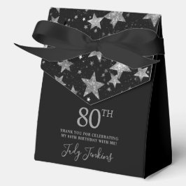 Caja Para Regalos Estrellas de Plata Cumpleaños 80 Agradecimiento 