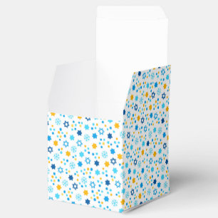 Caja Para Regalos Estrellas judías de Chanukah Copas de nieve Oro Az