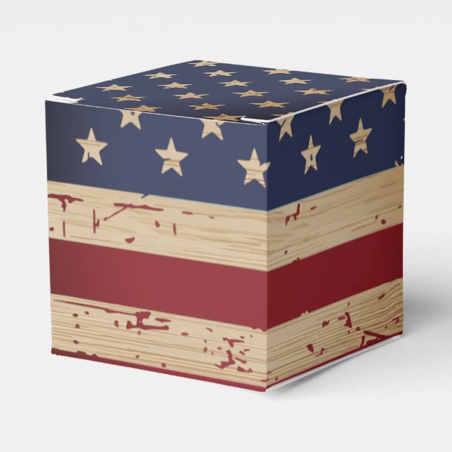 Caja Para Regalos Estrellas Militares Rusas Y Bandera Norteamericana (Costado Anverso)