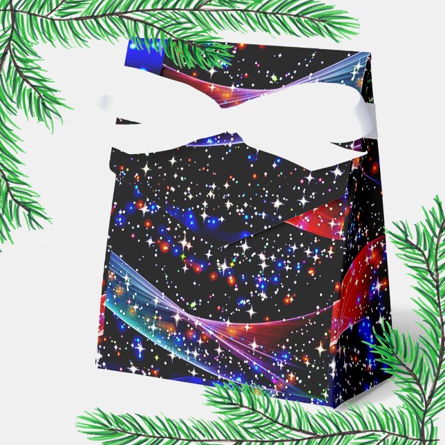 Caja Para Regalos Estrellas Purpurinoso de la Marina Elegante, Navid (Subido por el creador)