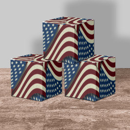 Caja Para Regalos Estrellas rojas azules y tiras estadounidenses
