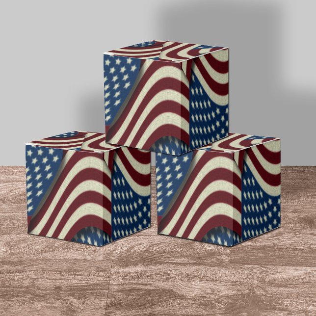 Caja Para Regalos Estrellas rojas azules y tiras estadounidenses (Subido por el creador)