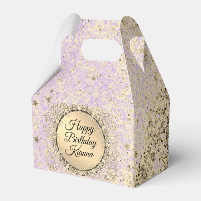 Caja Para Regalos Estupendo Purpurinoso Starry Lavender Favorito Box (Front Side)