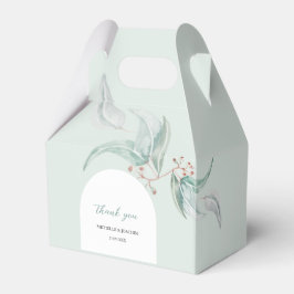 Caja Para Regalos Eucalipto Elegante Con Flores Arte Acuarela