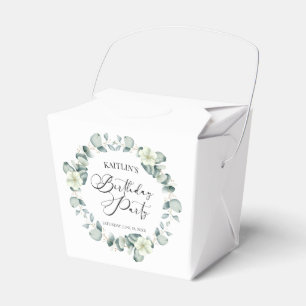 Caja Para Regalos Eucalipto Verde deja fiesta de cumpleaños botánica