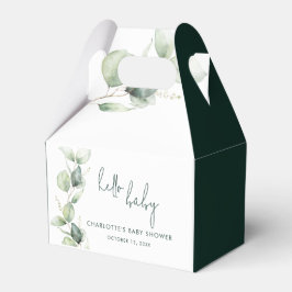 Caja Para Regalos Eucalyptus Botanical Script Baby Shower