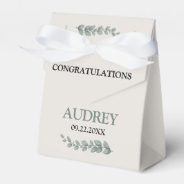 Caja Para Regalos Eucalyptus Floral Baby Shower 3"w x 1.5"l x 3.25"h