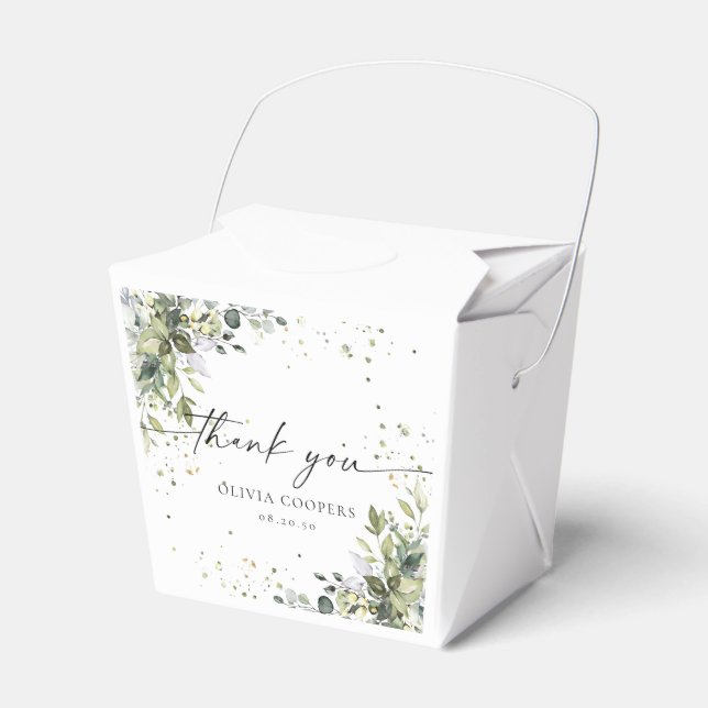 Caja Para Regalos Eucalyptus Floral Greenery Baby Shower Favor Box (Front Side)
