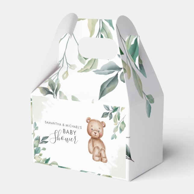 Caja Para Regalos Eucalyptus Greenery Bear Couples Baby Shower (Front Side)