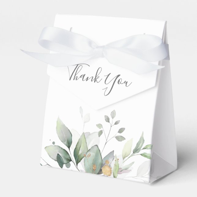 Caja Para Regalos Eucalyptus Greenery Gold deja una elegante boda (Front Side)