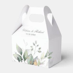Caja Para Regalos Eucalyptus Greenery Gold Leaves Gracias