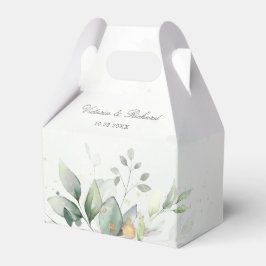 Caja Para Regalos Eucalyptus Greenery Gold Leaves Gracias