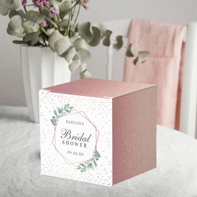 Caja Para Regalos Eucalyptus Rosa geométrico Relieve metalizado dora (Subido por el creador)