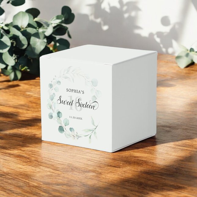 Caja Para Regalos Eucalyptus Rustic Sweet 16 (Subido por el creador)
