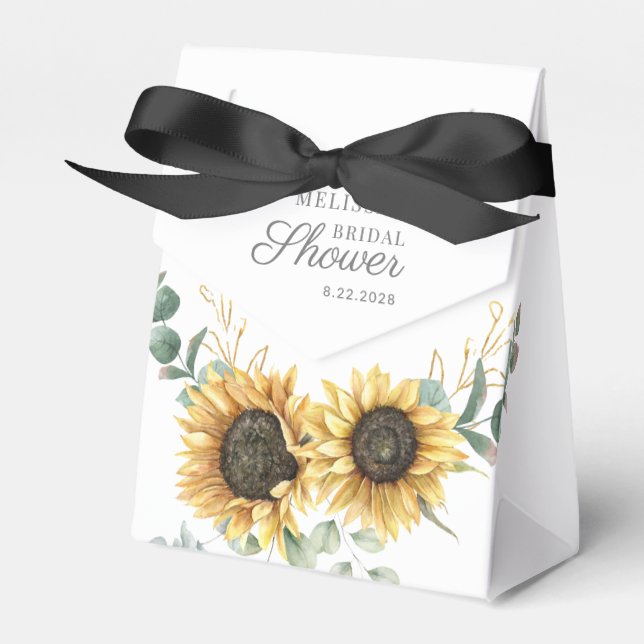 Caja Para Regalos Eucalyptus Sunflower Floral Bridal Shower (Front Side)