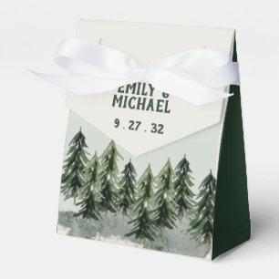 Caja Para Regalos Evergreen Mountain Forest Green White Black