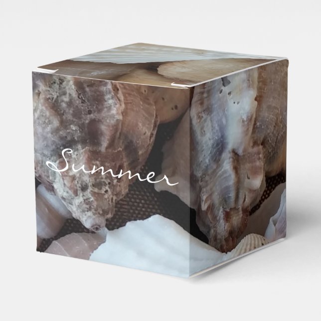 Caja Para Regalos Exótica fotografía de las conchas marinas tropical (Costado Anverso)