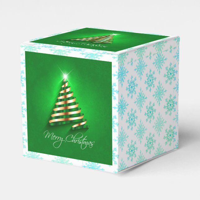 Caja Para Regalos Exquisite Merry Christmas Classic Favor Box (Costado Anverso)