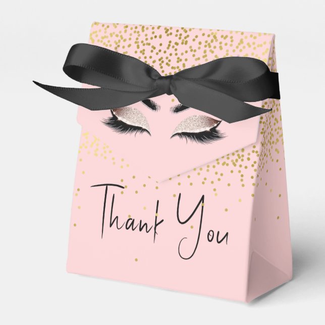 Caja Para Regalos Eyelash con Purpurina de oro (Front Side)