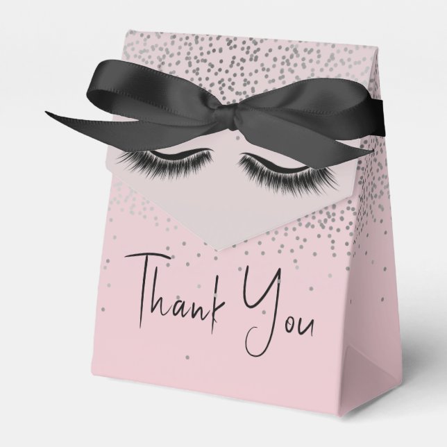 Caja Para Regalos Eyelash con Purpurina plateado (Front Side)