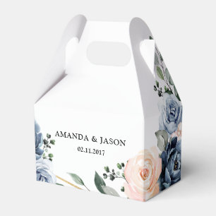 Caja Para Regalos Fa del Boda floral geométrico Rubor Peach azul tur