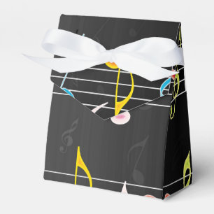 Caja Para Regalos Fab Music Notes on Black