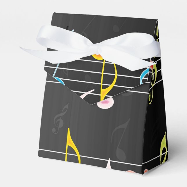 Caja Para Regalos Fab Music Notes on Black (Front Side)