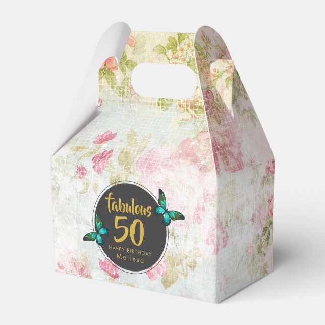 Caja Para Regalos Fabuloso Cincuenta Mariposa en el Collage de la Vi (Front Side)