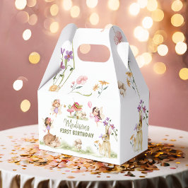 Caja Para Regalos Fairy Birthday 1er Chica Bosque Encantado Floral