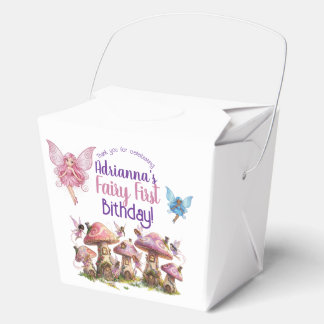 Caja Para Regalos Fairy First, Pink Purple 1st Birthday