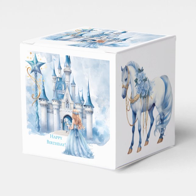 Caja Para Regalos Fairy Tale Princess Castle Chica Cumpleaños (Costado Anverso)