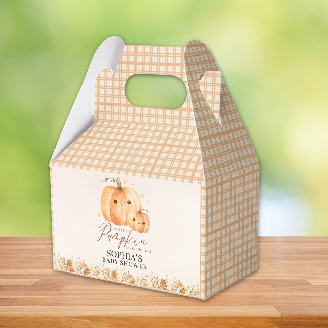 Caja Para Regalos Fall Baby Shower Favor - "A Little Pumpkin  (Subido por el creador)