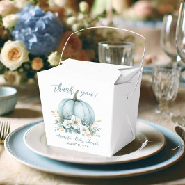 Caja Para Regalos Fall Blue Pumpkin Floral Eucalyptus Baby Shower